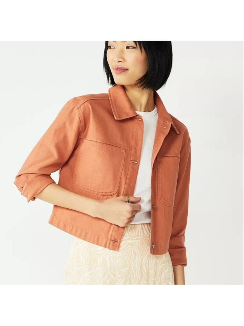 Women's Nine West Size Small Rust Trucker Jacket MSRP $68